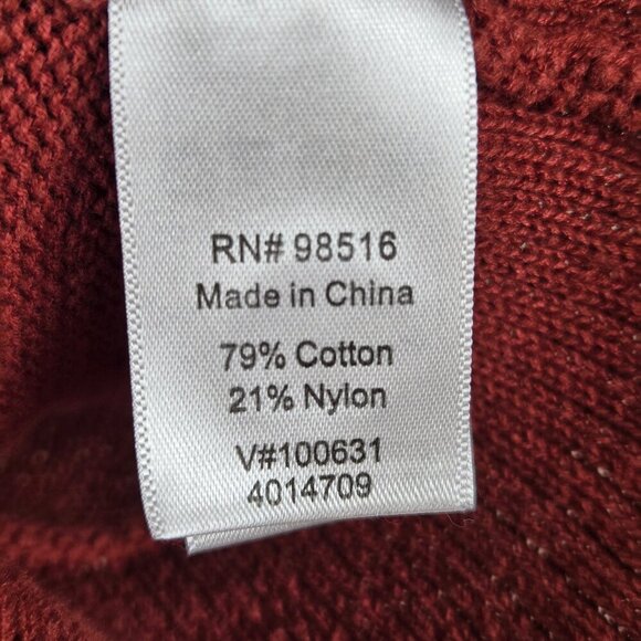 Coldwater Creek Size XL Dark Rust Button Up Cardigan Split Vneck Knit Long Slv - Picture 12 of 14